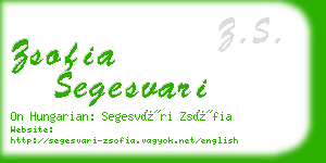 zsofia segesvari business card